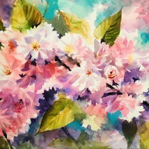 Beautiful Original watercolor painting of  Sakura blossoms(Cherry blossoms) , handmade artwork, floral home décor